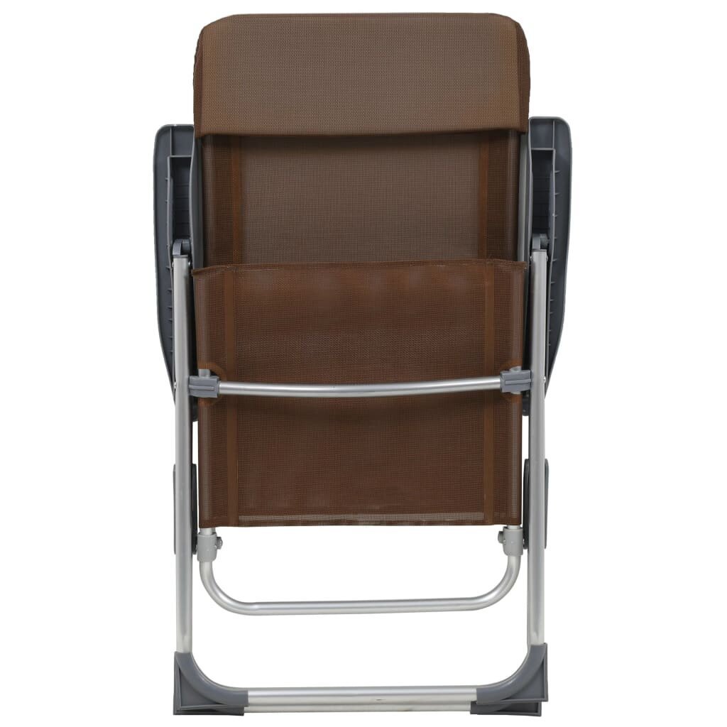 Sulankstomos kempingo kėdės, 4 vnt., rudos kaina ir informacija | Lauko kėdės, foteliai, pufai | pigu.lt