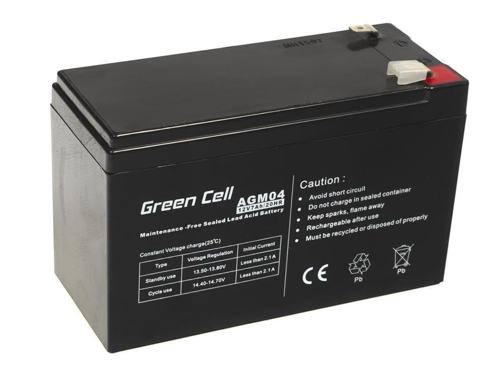 Green Cell AGM akumuliatorius 12V 7Ah цена и информация | Nepertraukiamo maitinimo šaltiniai (UPS) | pigu.lt