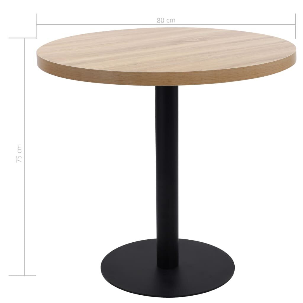 Bistro staliukas, šviesiai rudos spalvos, 80 cm, MDF kaina ir informacija | Virtuvės ir valgomojo stalai, staliukai | pigu.lt