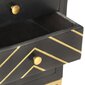Naktinė spintelė, juoda ir aukso, 40x30x50cm, mango masyvas kaina ir informacija | Spintelės prie lovos | pigu.lt