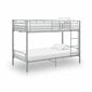 Dviaukštė lova iš metalo 90x200cm, pilka цена и информация | Lovos | pigu.lt
