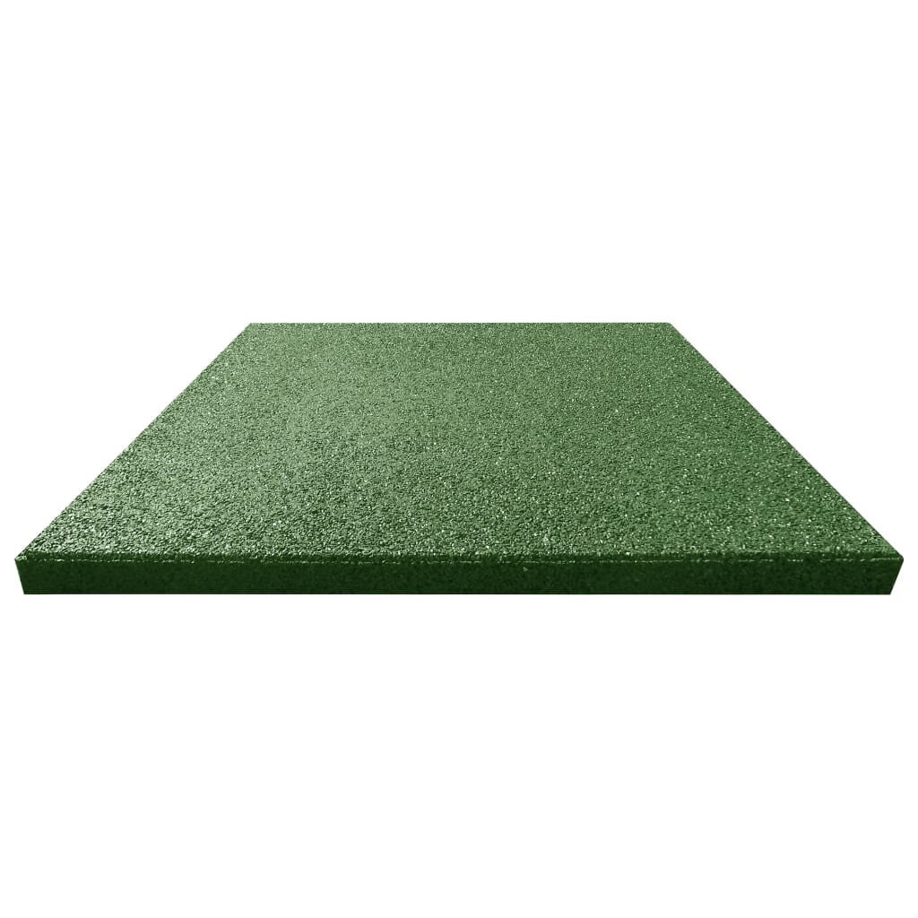 Plytelės apsaugai nuo kritimo, 12vnt., žalios, 50x50x3cm, guma цена и информация | Terasos grindys | pigu.lt