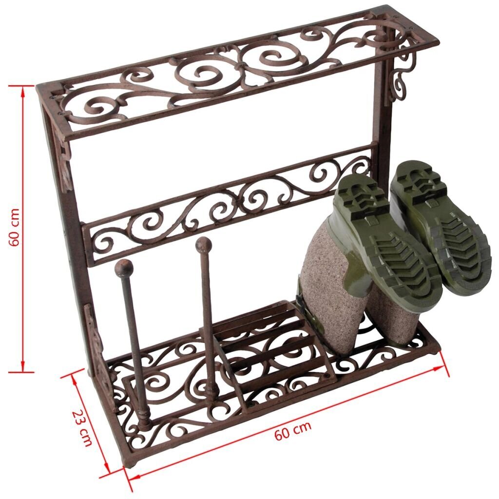 Guminių batų spintelė Esschert Design, dydis L, ketaus цена и информация | Batų spintelės, lentynos ir suolai | pigu.lt