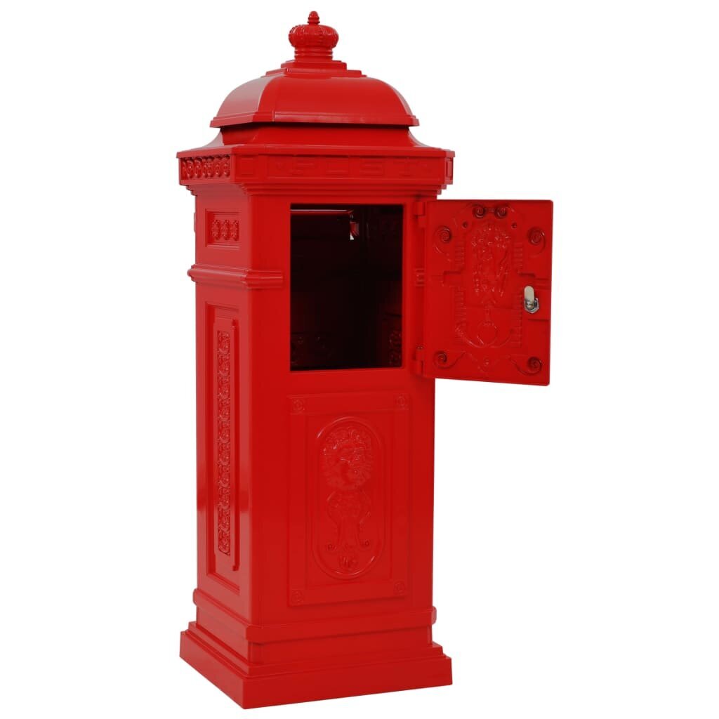Pašto dėžutė, kolonos pavid., aliuminis, nerūdijanti, raudona цена и информация | Pašto dėžutės, namo numeriai | pigu.lt