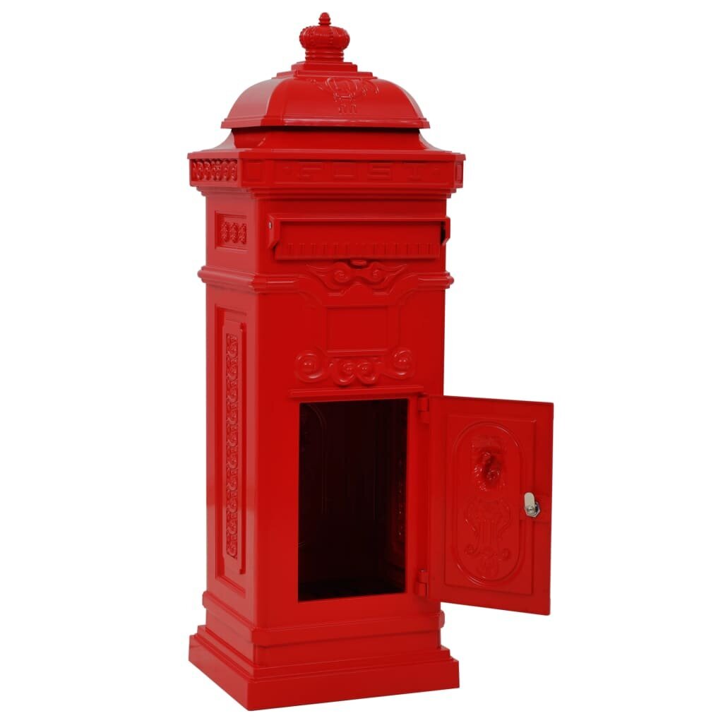 Pašto dėžutė, kolonos pavid., aliuminis, nerūdijanti, raudona kaina ir informacija | Pašto dėžutės, namo numeriai | pigu.lt