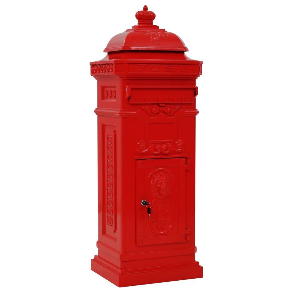 Pašto dėžutė, kolonos pavid., aliuminis, nerūdijanti, raudona kaina ir informacija | Pašto dėžutės, namo numeriai | pigu.lt