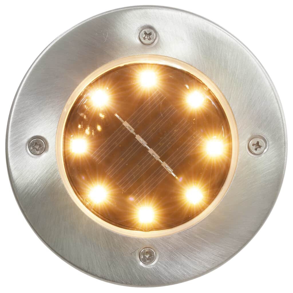 Saul. energ. įkr. šviestuvai, 8vnt., šilt. balt. sp. LED lemp. kaina ir informacija | Lauko šviestuvai | pigu.lt