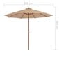 Lauko skėtis su mediniu stulpu, 300 cm, kreminės spalvos kaina ir informacija | Skėčiai, markizės, stovai | pigu.lt