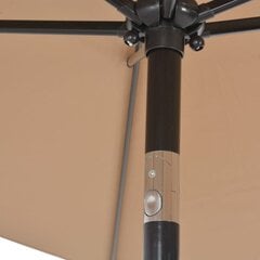 Lauko skėtis su metaliniu stulpu, 300x200 cm, rudos spalvos цена и информация | Зонты, маркизы, стойки | pigu.lt