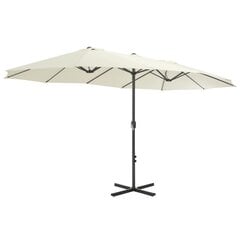 Lauko skėtis su aliuminio stulpu, 460x270 cm, kreminės spalvos цена и информация | Зонты, маркизы, стойки | pigu.lt