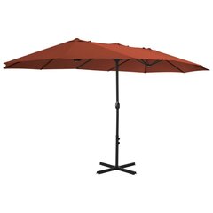 Lauko skėtis su aliuminio stulpu, 460x270 cm, oranžinės spalvos kaina ir informacija | Skėčiai, markizės, stovai | pigu.lt