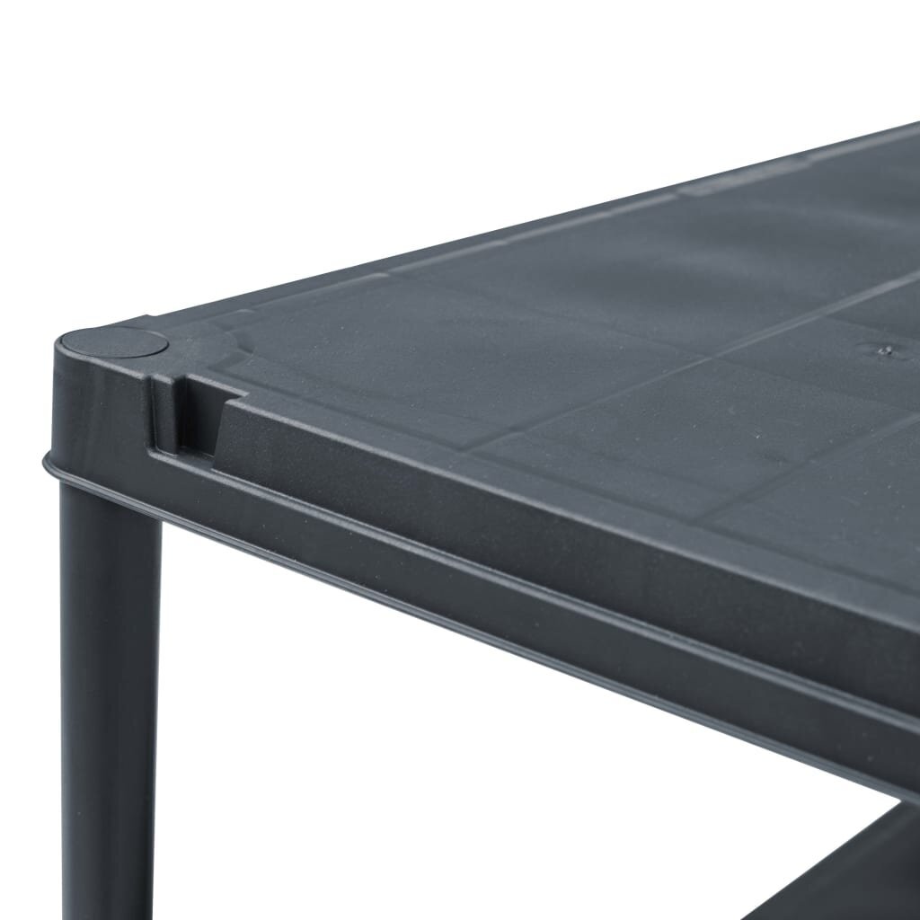 Sandėliavimo lentyna, juoda, 60x30x138cm, plastikas, 100kg kaina ir informacija | Sandėliavimo lentynos | pigu.lt