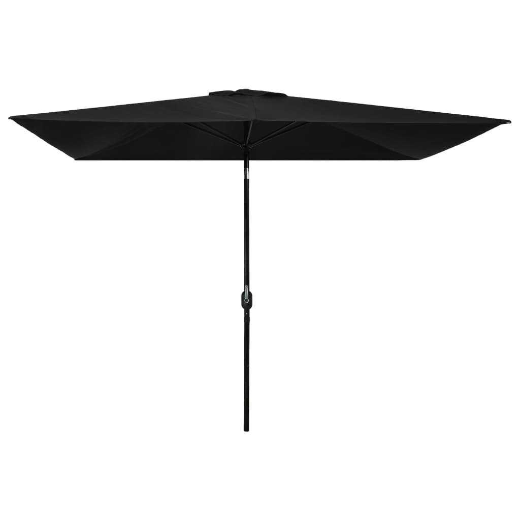 Lauko skėtis su metaliniu stulpu, 300x200cm, juodos spalvos цена и информация | Skėčiai, markizės, stovai | pigu.lt
