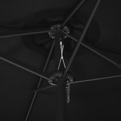 Lauko skėtis su aliuminio stulpu, 460x270cm, juodas kaina ir informacija | Skėčiai, markizės, stovai | pigu.lt