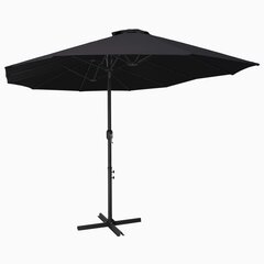 Lauko skėtis su aliuminio stulpu, 460x270cm, juodas kaina ir informacija | Skėčiai, markizės, stovai | pigu.lt