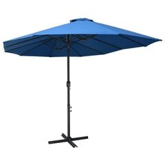 Lauko skėtis su aliuminio stulpu, 460x270cm, mėlynas цена и информация | Зонты, маркизы, стойки | pigu.lt
