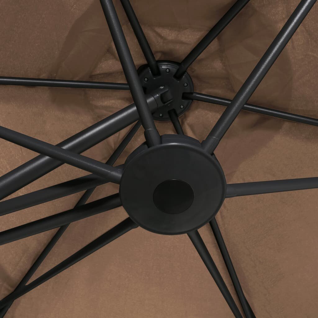 Lauko skėtis vidaXL su plieniniu stulpu, 300cm, rudas kaina ir informacija | Skėčiai, markizės, stovai | pigu.lt