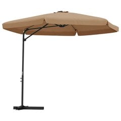 Lauko skėtis vidaXL su plieniniu stulpu, 300cm, rudas цена и информация | Зонты, маркизы, стойки | pigu.lt
