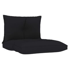 Pagalvėlės sofai iš palečių, 2vnt., juodos spalvos, audinys kaina ir informacija | Pagalvės, užvalkalai, apsaugos | pigu.lt