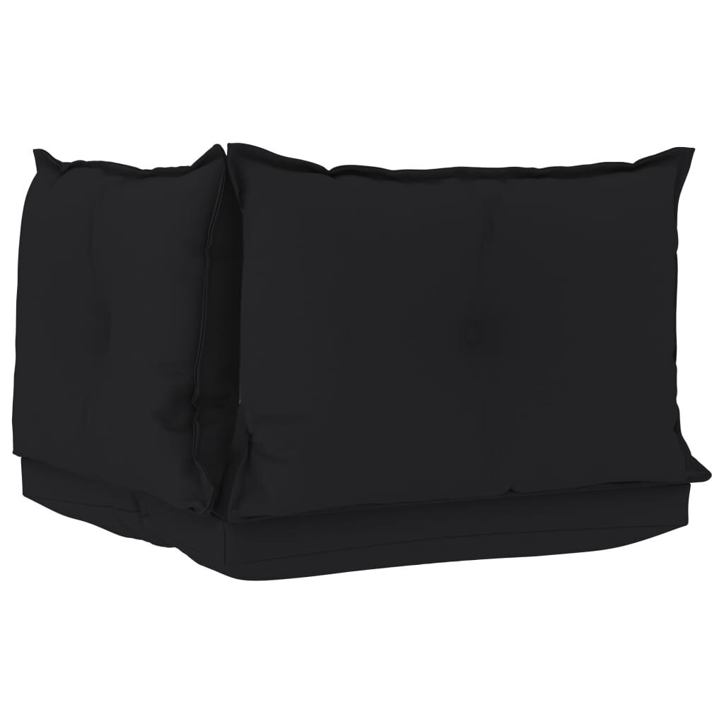 Pagalvėlės sofai iš palečių, 3vnt., juodos spalvos, audinys kaina ir informacija | Pagalvės, užvalkalai, apsaugos | pigu.lt