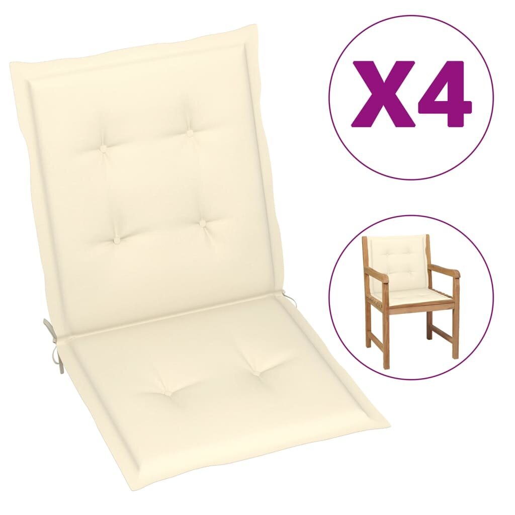 Sodo kėdės pagalvėlės, 4vnt., kreminės цена и информация | Dekoratyvinės pagalvėlės ir užvalkalai | pigu.lt