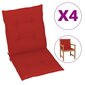 Sodo kėdės pagalvėlės, 4vnt., raudonos kaina ir informacija | Dekoratyvinės pagalvėlės ir užvalkalai | pigu.lt