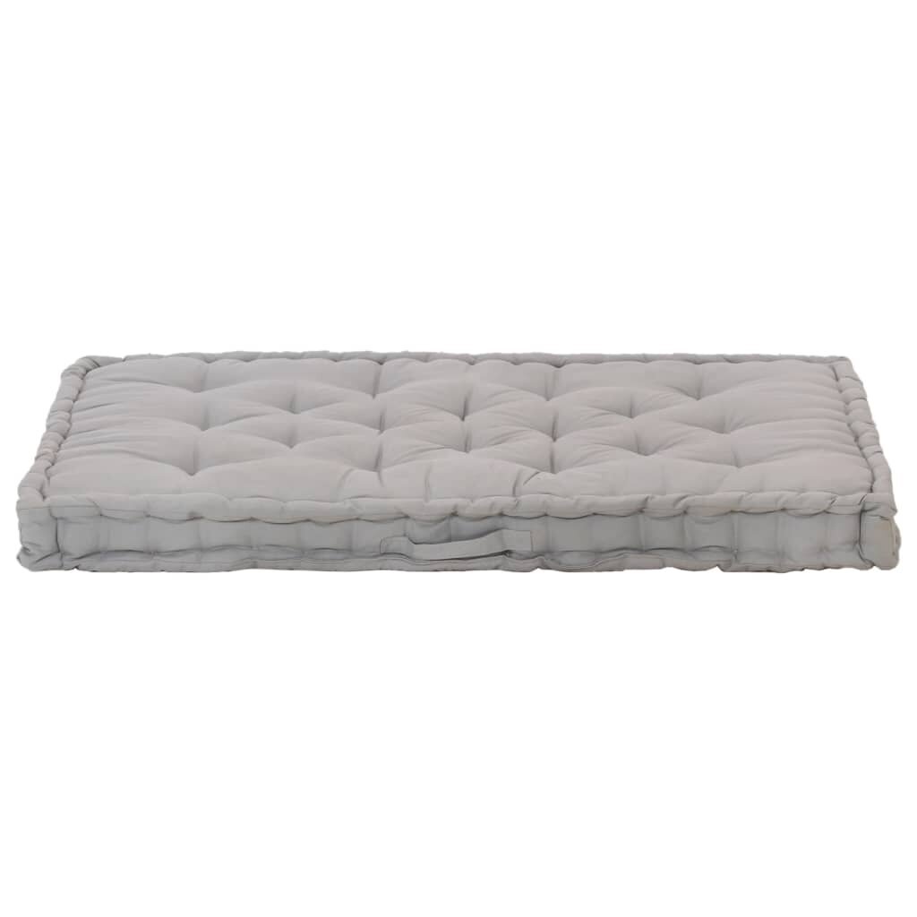 Paletės/grindų pagalvėlė, pilkos spalvos, 120x80x10cm, medvilnė kaina ir informacija | Pagalvės, užvalkalai, apsaugos | pigu.lt