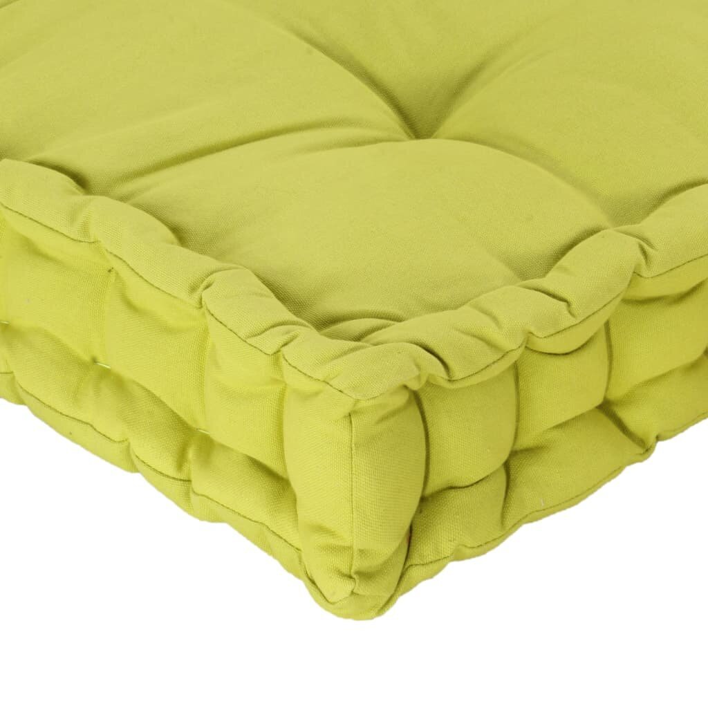 Paletės/grindų pagalvėlė, žalios spalvos, 120x40x7cm, medvilnė kaina ir informacija | Pagalvės, užvalkalai, apsaugos | pigu.lt