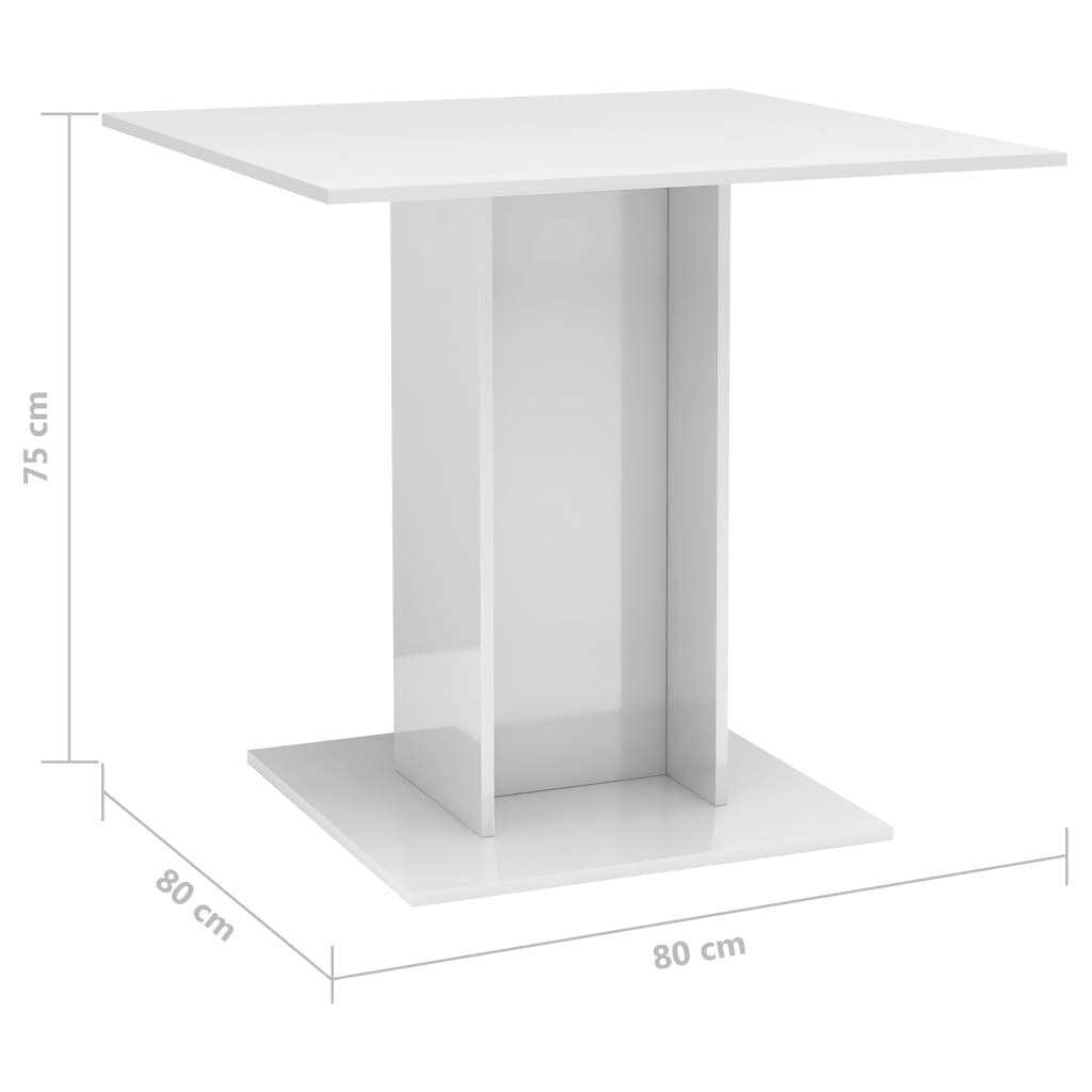 Valgomojo stalas, 80x80x75 cm, baltas цена и информация | Virtuvės ir valgomojo stalai, staliukai | pigu.lt