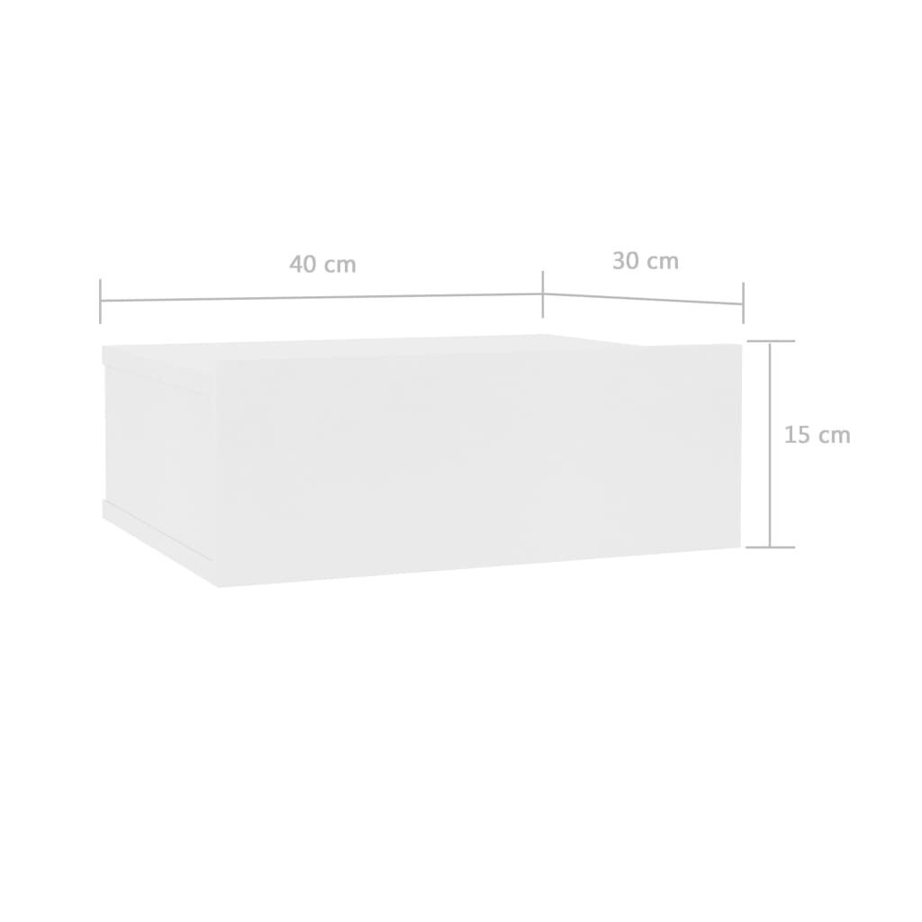 Naktiniai staliukai, 2vnt., baltos sp., 40x30x15cm цена и информация | Spintelės prie lovos | pigu.lt