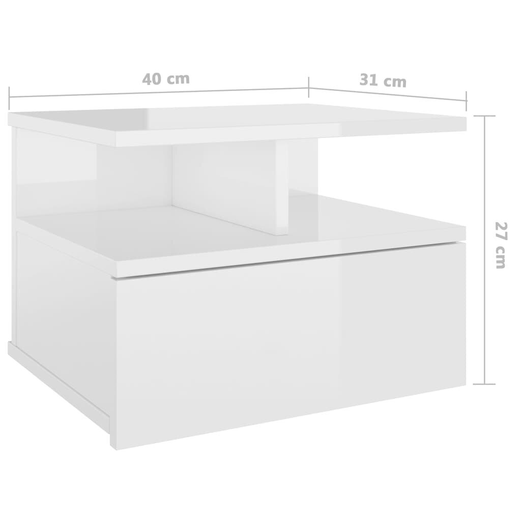 Naktiniai staliukai, 2vnt., baltos sp., 40x31x27cm kaina ir informacija | Spintelės prie lovos | pigu.lt