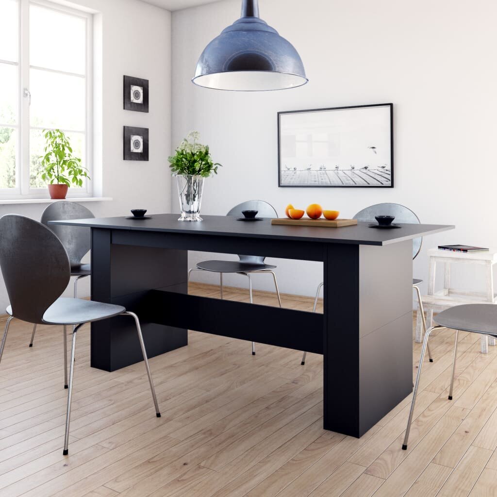 Stalas vidaXL, juodas kaina ir informacija | Virtuvės ir valgomojo stalai, staliukai | pigu.lt