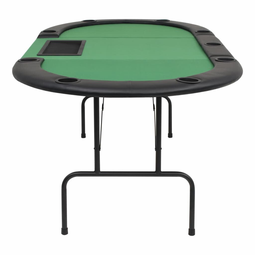 Pokerio stalas, sulankstomas, 9 žaidėjams, 3d., oval., žalias kaina ir informacija | Azartiniai žaidimai, pokeris | pigu.lt