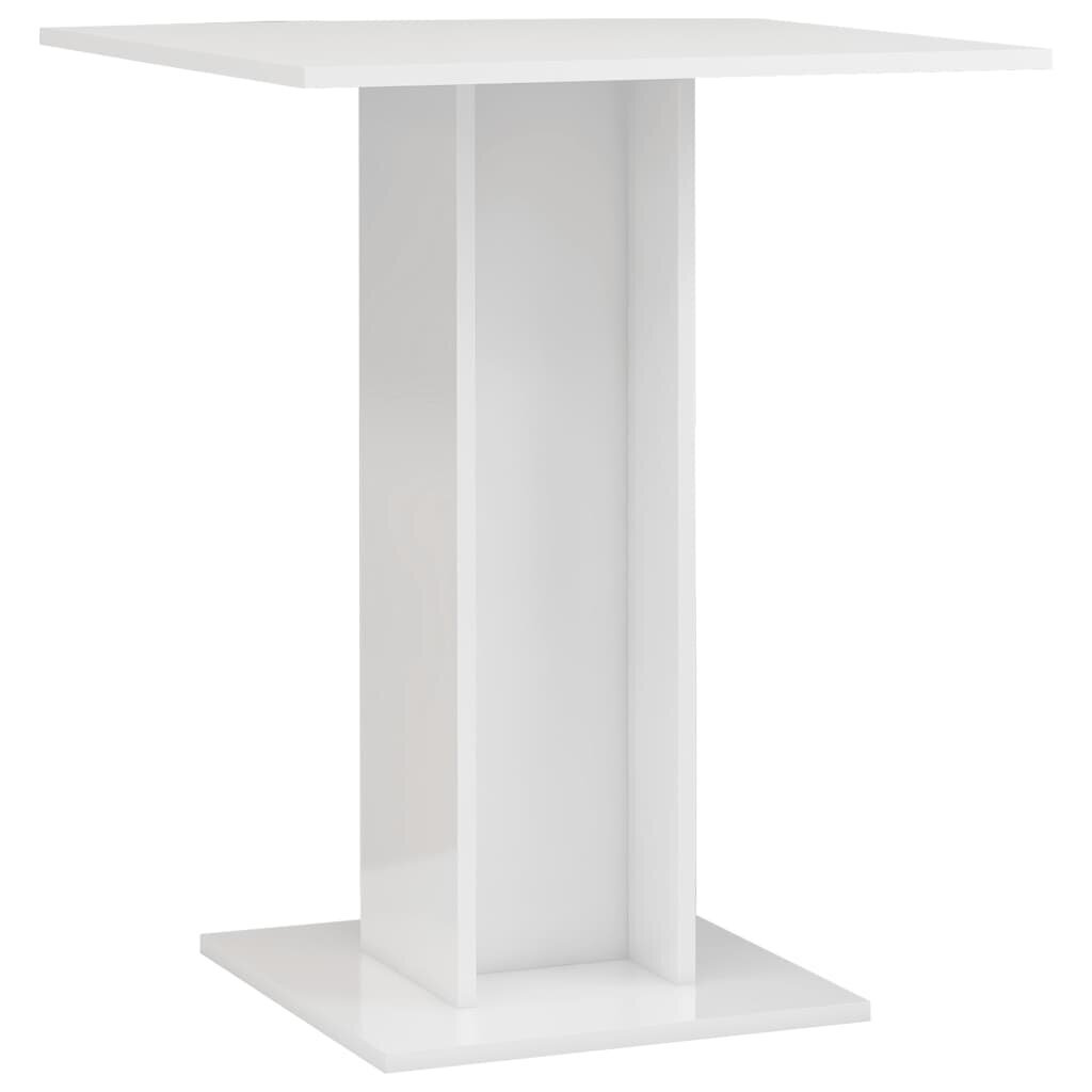 Bistro staliukas vidaXL, 60x60x75cm, ypač blizgus, baltos spalvos цена и информация | Virtuvės ir valgomojo stalai, staliukai | pigu.lt