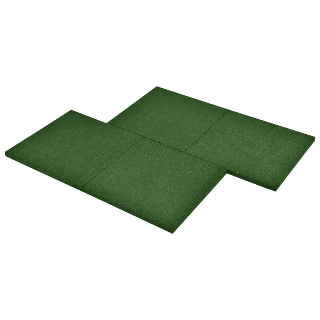 Plytelės apsaugai nuo kritimo, 6vnt., žalios, 50x50x3cm, guma цена и информация | Terasos grindys | pigu.lt