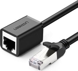 Удлинитель сетевого кабеля Ugreen NW112 Cat 6, FTP, RJ45, 1 м, черный цена и информация | Кабели и провода | pigu.lt