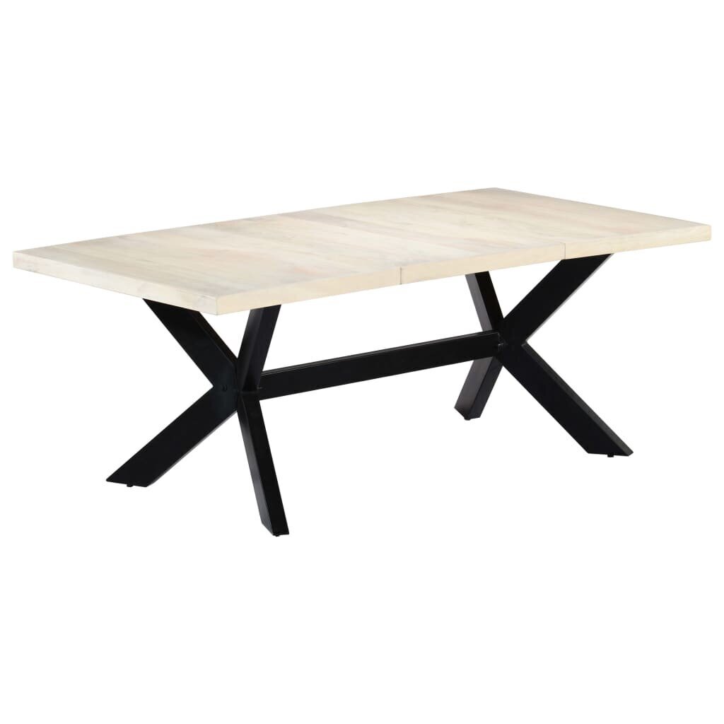 Valgomojo stalas, 200x100x75 cm, baltas kaina | pigu.lt
