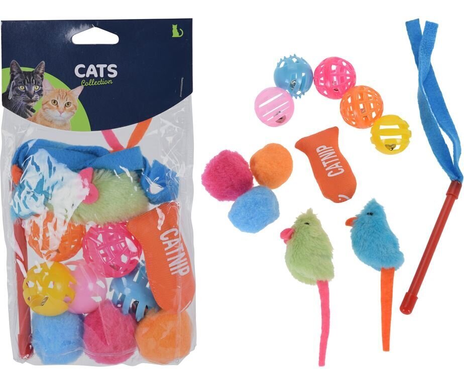 Cats žaislų katėms rinkinys, 12 vnt kaina ir informacija | Žaislai katėms | pigu.lt