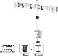 Neomounts NM-D135DWHITE цена и информация | Кронштейны для монитора | pigu.lt