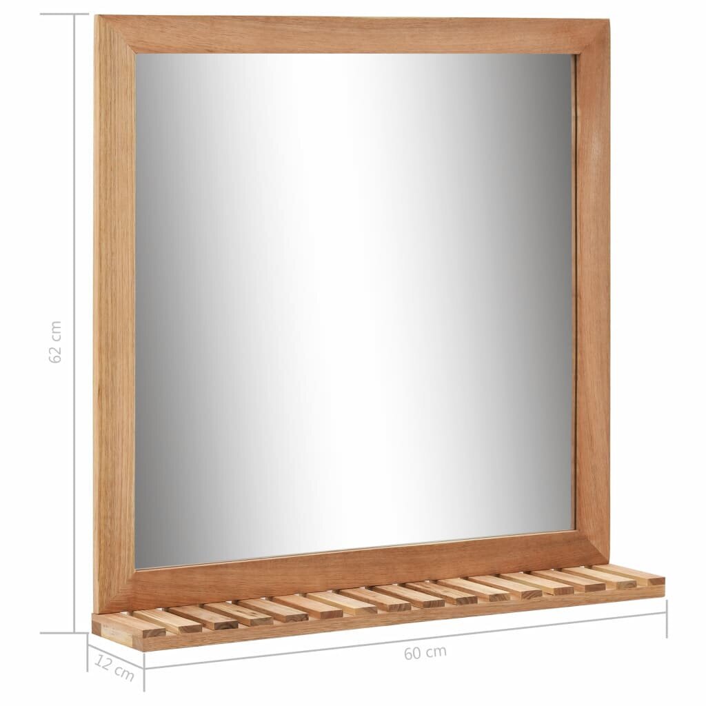 Vonios kambario veidrodis VidaXL, 60x12x62 cm, rudas цена и информация | Veidrodžiai | pigu.lt