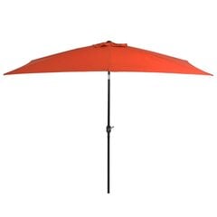 Lauko skėtis vidaXL su metaliniu stulpu, 300x200cm, oranžinės spalvos kaina ir informacija | Skėčiai, markizės, stovai | pigu.lt