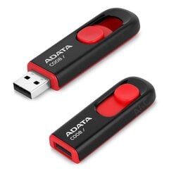 Atmintinė A-data C008 64GB, USB 2.0, Juoda/Raudona kaina ir informacija | USB laikmenos | pigu.lt