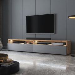 ТВ столик Selsey Rednaw 180 LED, серый/коричневый цена и информация | Тумбы под телевизор | pigu.lt