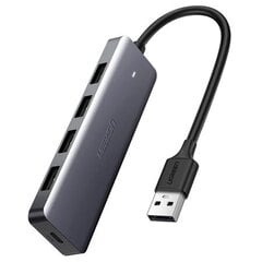 Адаптер Ugreen CM219 USB 4x USB 3.0 + micro USB, серый цена и информация | Адаптеры, USB-разветвители | pigu.lt