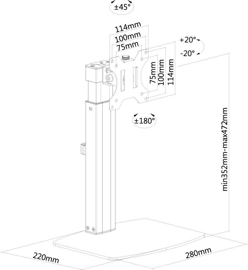 Neomounts 497124, 32" цена и информация | Monitorių laikikliai | pigu.lt