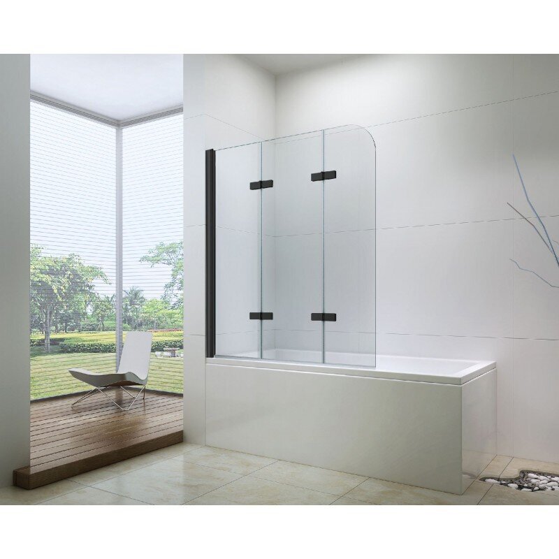 Vonios sienelė Mexen Felix III 120 cm, black kaina ir informacija | Priedai vonioms, dušo kabinoms | pigu.lt