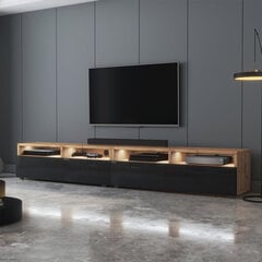 ТВ столик Selsey Rednaw 200 LED, коричневый/черный цена и информация | Тумбы под телевизор | pigu.lt