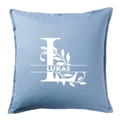 Dekoratyvinė pagalvėlė „Luko vardo pagalvėlė“, žydra kaina ir informacija | Dekoratyvinės pagalvėlės ir užvalkalai | pigu.lt