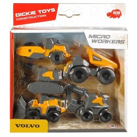 Statybinių mašinėlių rinkinys Simba Dickie Toys Construction Volvo Micro Workers 5 vnt цена и информация | Žaislai berniukams | pigu.lt