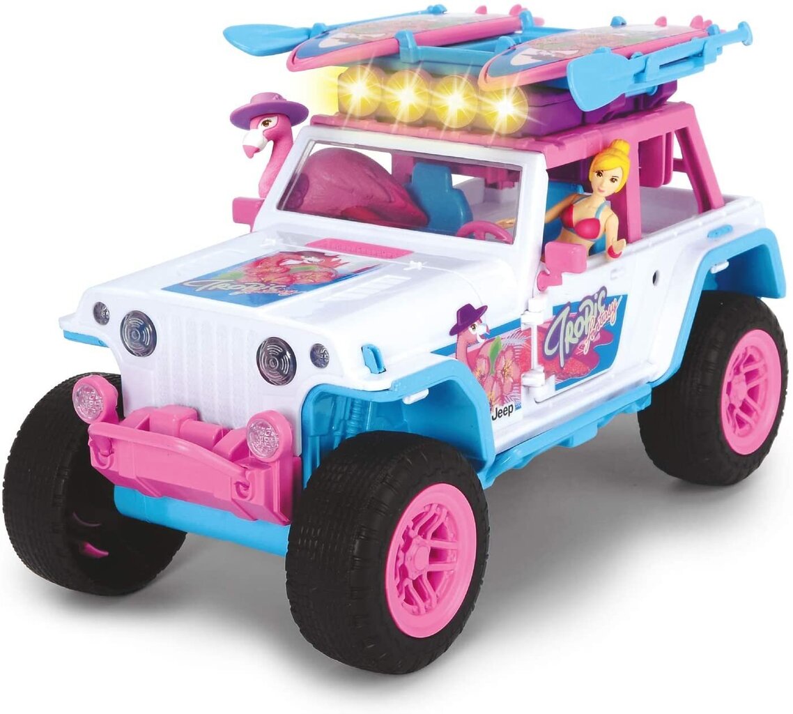 Simba Dickie Toys PinkDrivez Flamingo Jeep, 22 cm, kaina ir informacija | Žaislai mergaitėms | pigu.lt